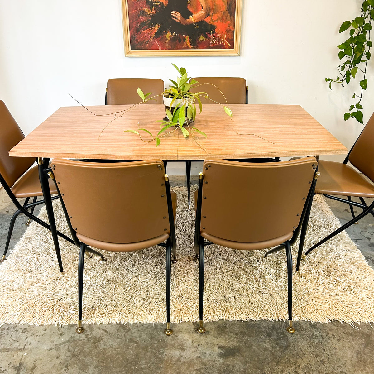LAMINATE EXTENSION DINING TABLE & CHAIRS - HEY JUDE WORKSHOP • Vintage furniture & objects Melbourne