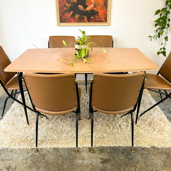 LAMINATE EXTENSION DINING TABLE & CHAIRS - HEY JUDE WORKSHOP • Vintage furniture & objects Melbourne