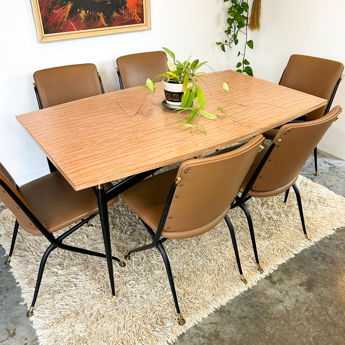 LAMINATE EXTENSION DINING TABLE & CHAIRS - HEY JUDE WORKSHOP • Vintage furniture & objects Melbourne