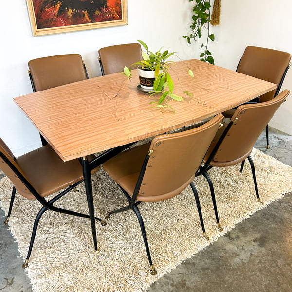 LAMINATE EXTENSION DINING TABLE & CHAIRS - HEY JUDE WORKSHOP • Vintage furniture & objects Melbourne