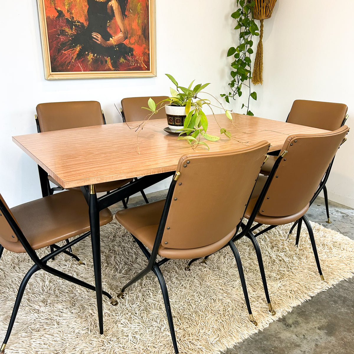 LAMINATE EXTENSION DINING TABLE & CHAIRS - HEY JUDE WORKSHOP • Vintage furniture & objects Melbourne