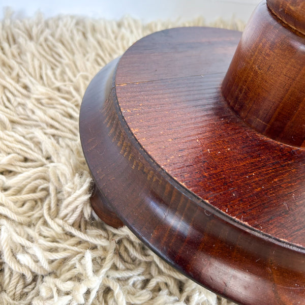 TURNED WOODEN PEDESTAL