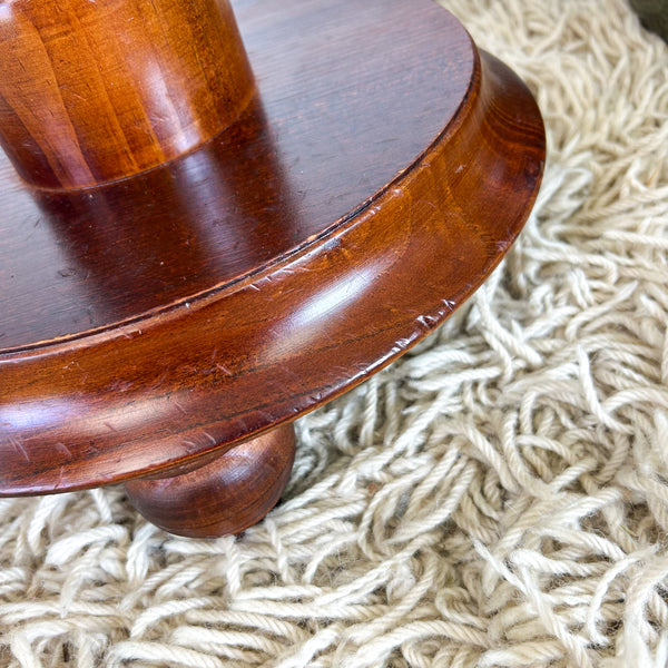 TURNED WOODEN PEDESTAL