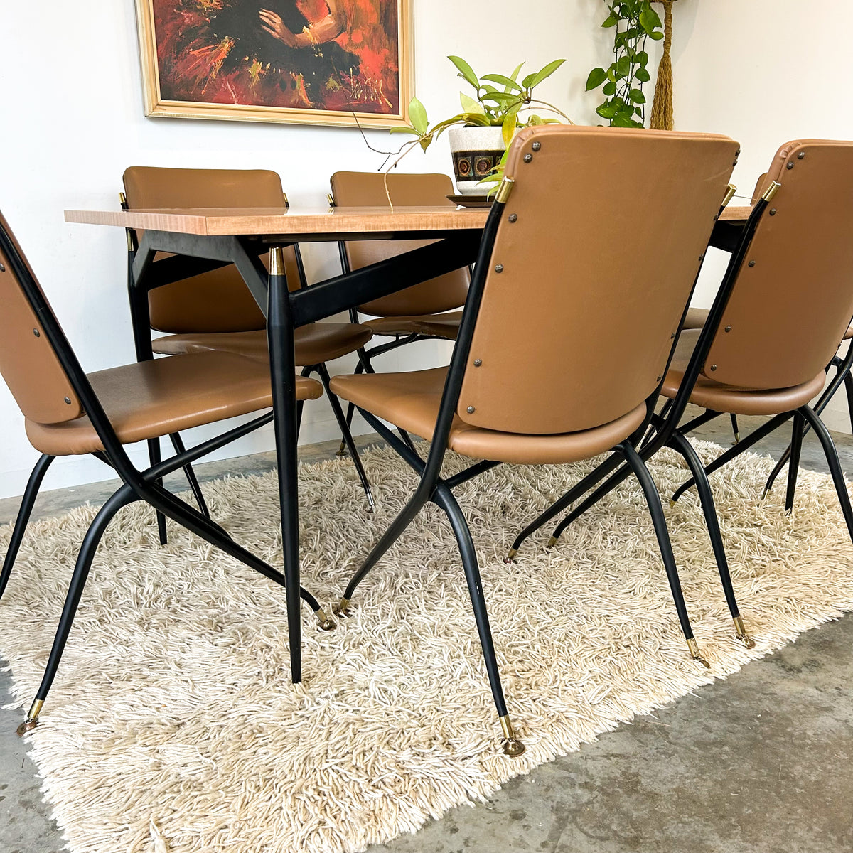 LAMINATE EXTENSION DINING TABLE & CHAIRS - HEY JUDE WORKSHOP • Vintage furniture & objects Melbourne