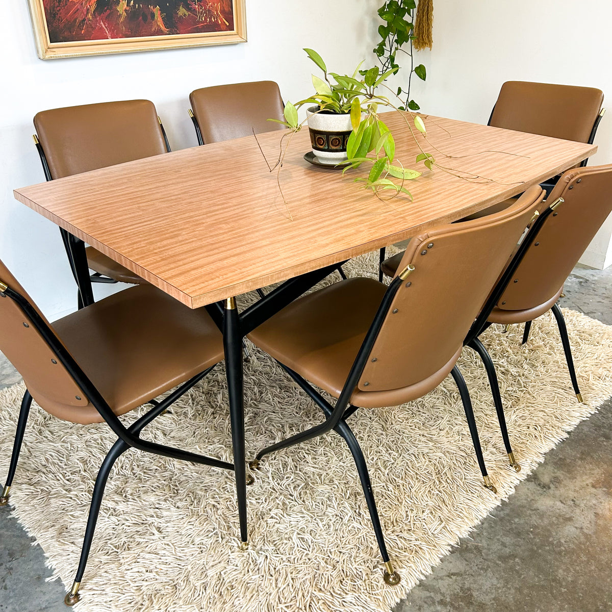 LAMINATE EXTENSION DINING TABLE & CHAIRS - HEY JUDE WORKSHOP • Vintage furniture & objects Melbourne