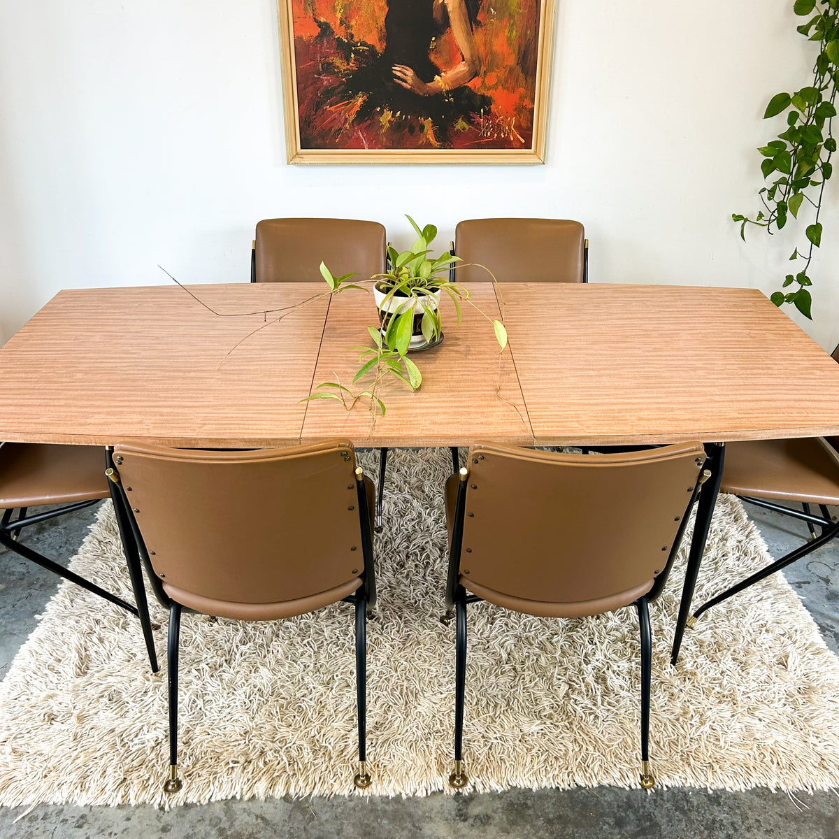 LAMINATE EXTENSION DINING TABLE & CHAIRS - HEY JUDE WORKSHOP • Vintage furniture & objects Melbourne