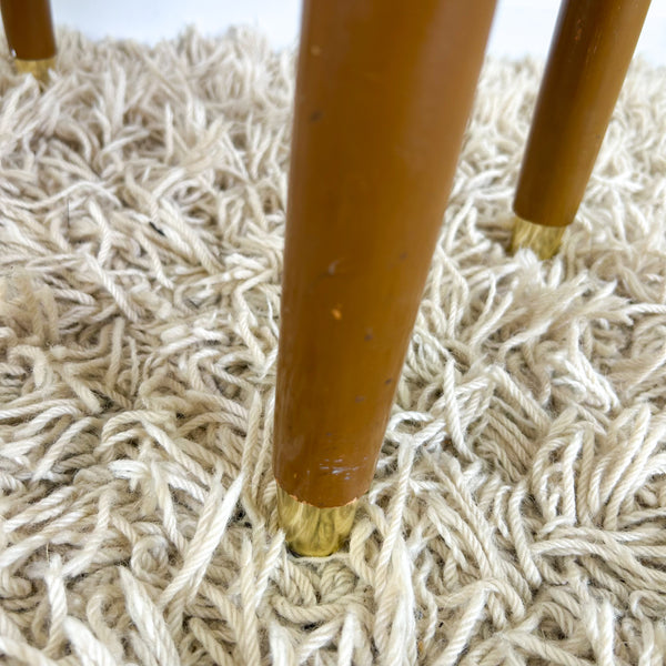 BROWN VINYL FOOTSTOOL