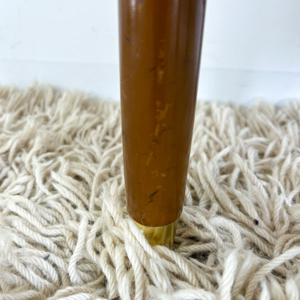 BROWN VINYL FOOTSTOOL