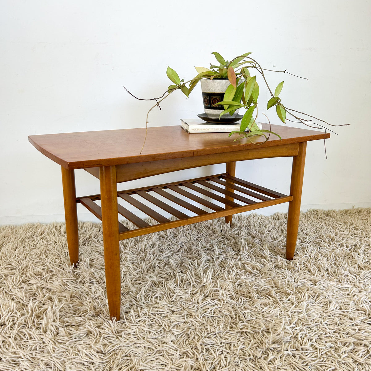 Jude Rutherford Rack COFFEE TABLE WITH SLATTED MAGAZINE RACK