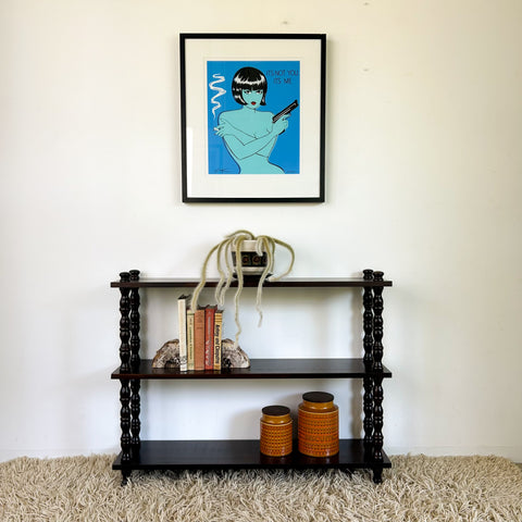 BOOKSHELF WITH BOBBIN LEGS