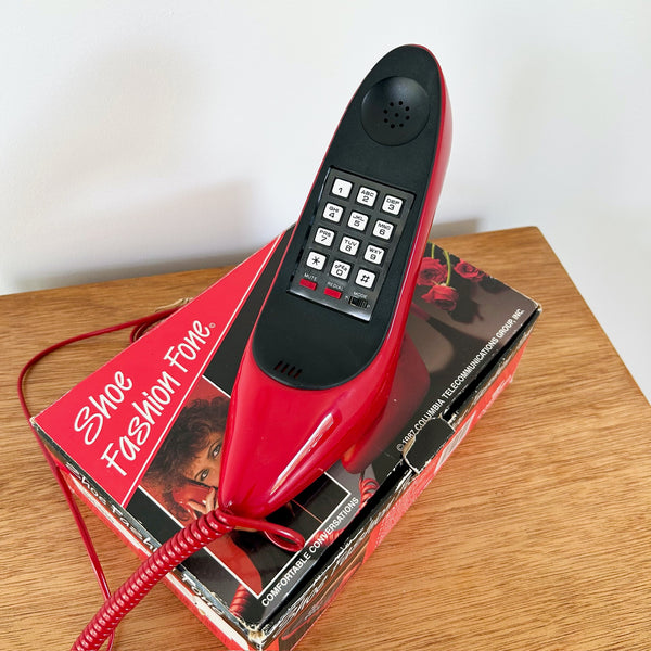 1980s COLUMBIA SHOE PHONE RED