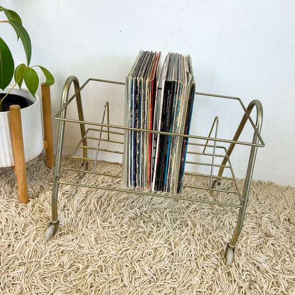 BRASS VINYL RECORD RACK