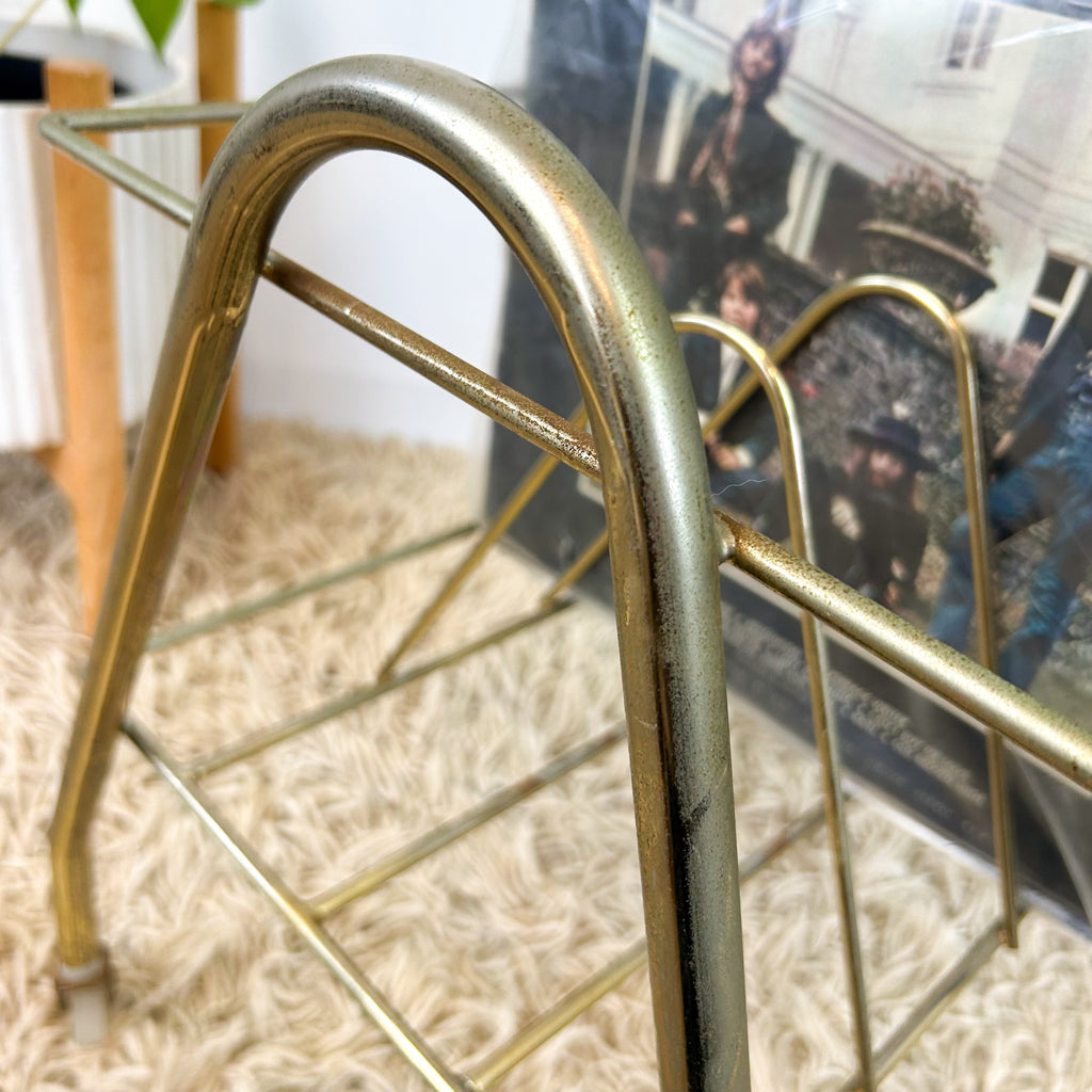 BRASS VINYL RECORD RACK - HEY JUDE WORKSHOP • Vintage furniture & objects Melbourne