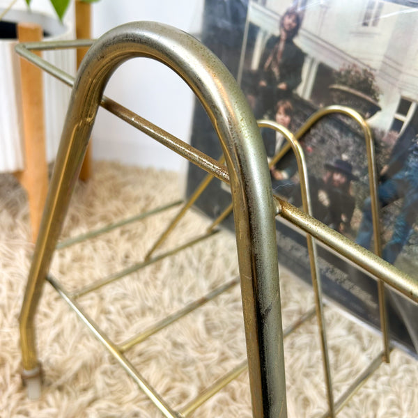 BRASS VINYL RECORD RACK