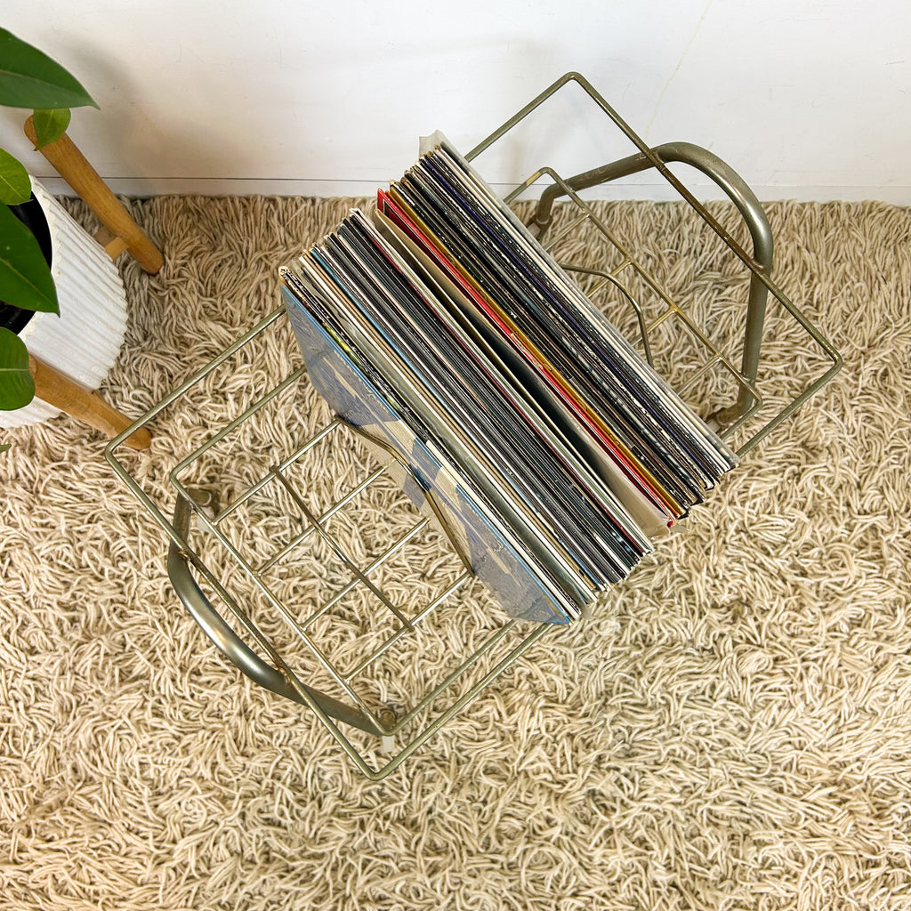 BRASS VINYL RECORD RACK - HEY JUDE WORKSHOP • Vintage furniture & objects Melbourne