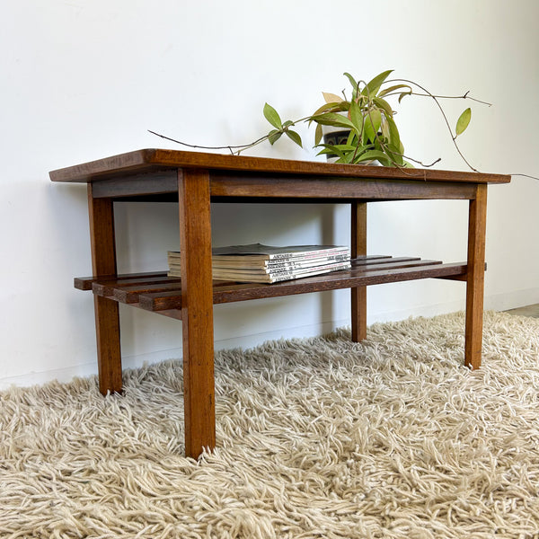COFFEE TABLE WITH SLATTED MAGAZINE RACK
