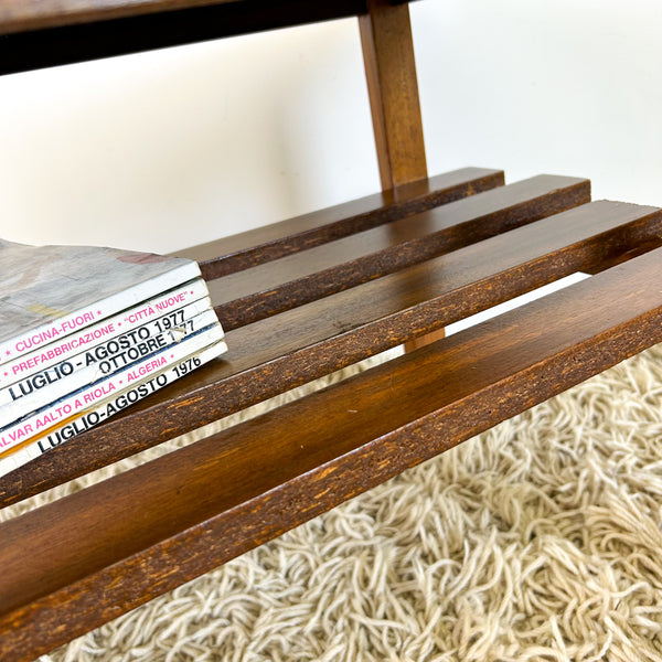 COFFEE TABLE WITH SLATTED MAGAZINE RACK