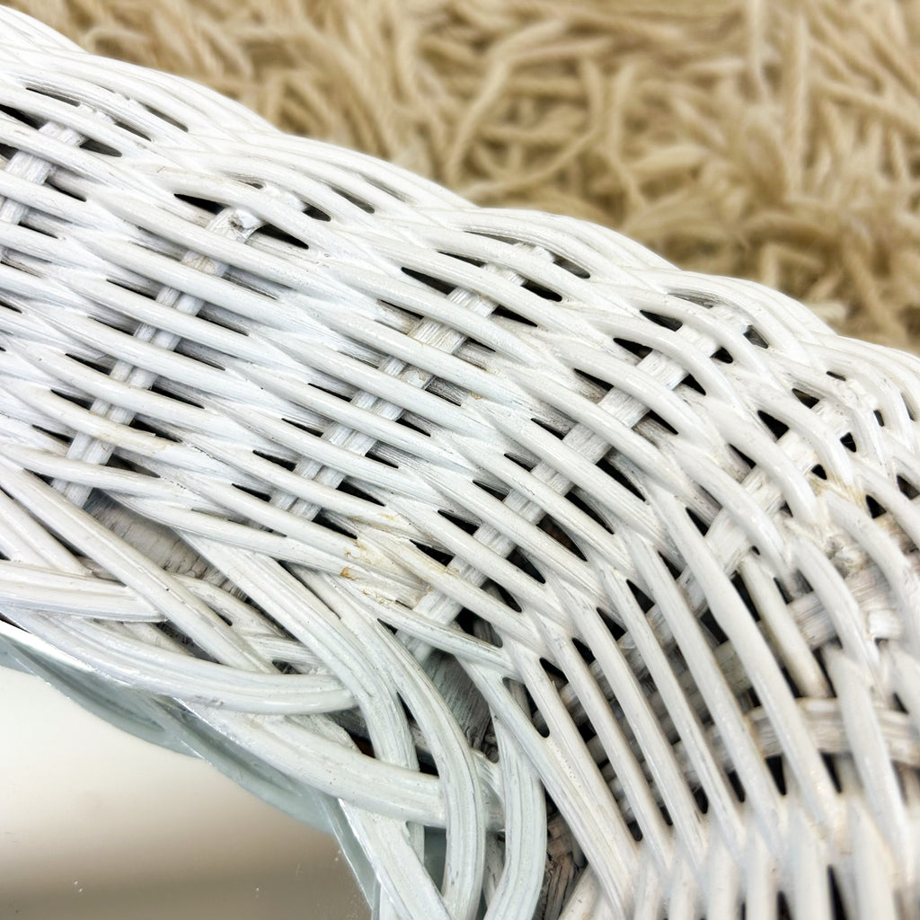 WHITE WICKER WALL MIRROR - HEY JUDE WORKSHOP • Vintage furniture & objects Melbourne