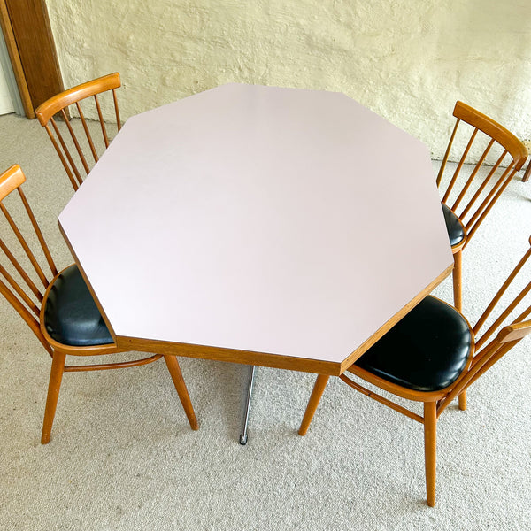 OCTAGONAL PINK DINING TABLE