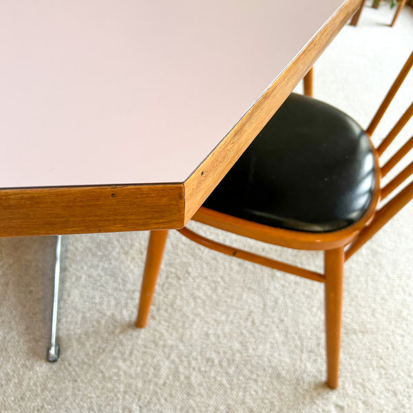 OCTAGONAL PINK DINING TABLE