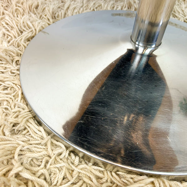 TIMBER & CHROME SIDE TABLE