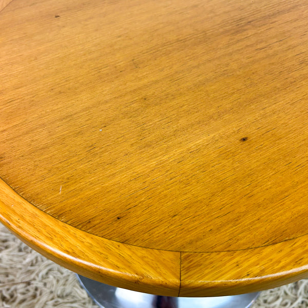 TIMBER & CHROME SIDE TABLE