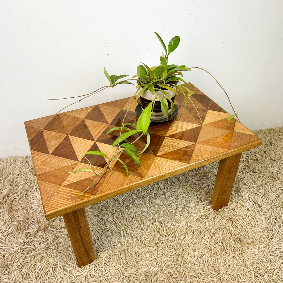 TIMBER INLAID COFFEE TABLE - HEY JUDE WORKSHOP • Vintage furniture & objects Melbourne
