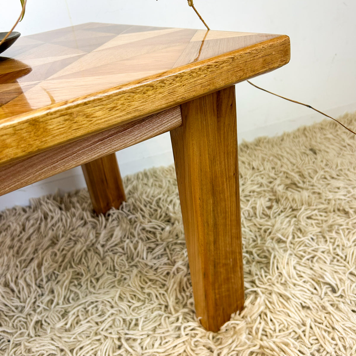 TIMBER INLAID COFFEE TABLE - HEY JUDE WORKSHOP • Vintage furniture & objects Melbourne
