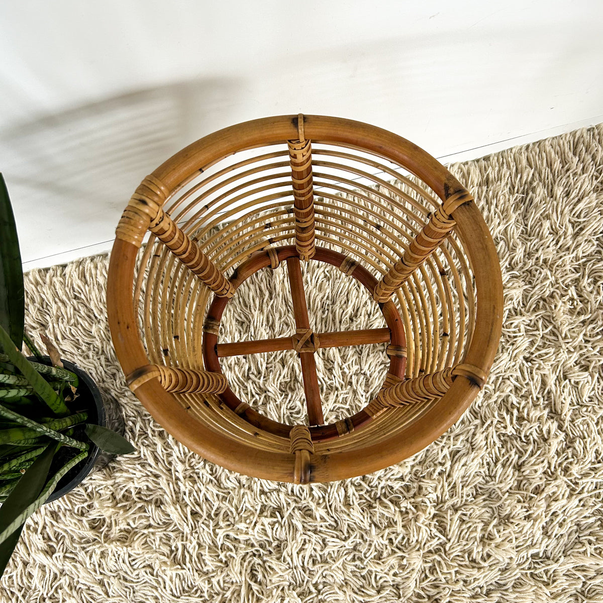 LARGE CANE PLANTER - HEY JUDE WORKSHOP • Vintage furniture & objects Melbourne