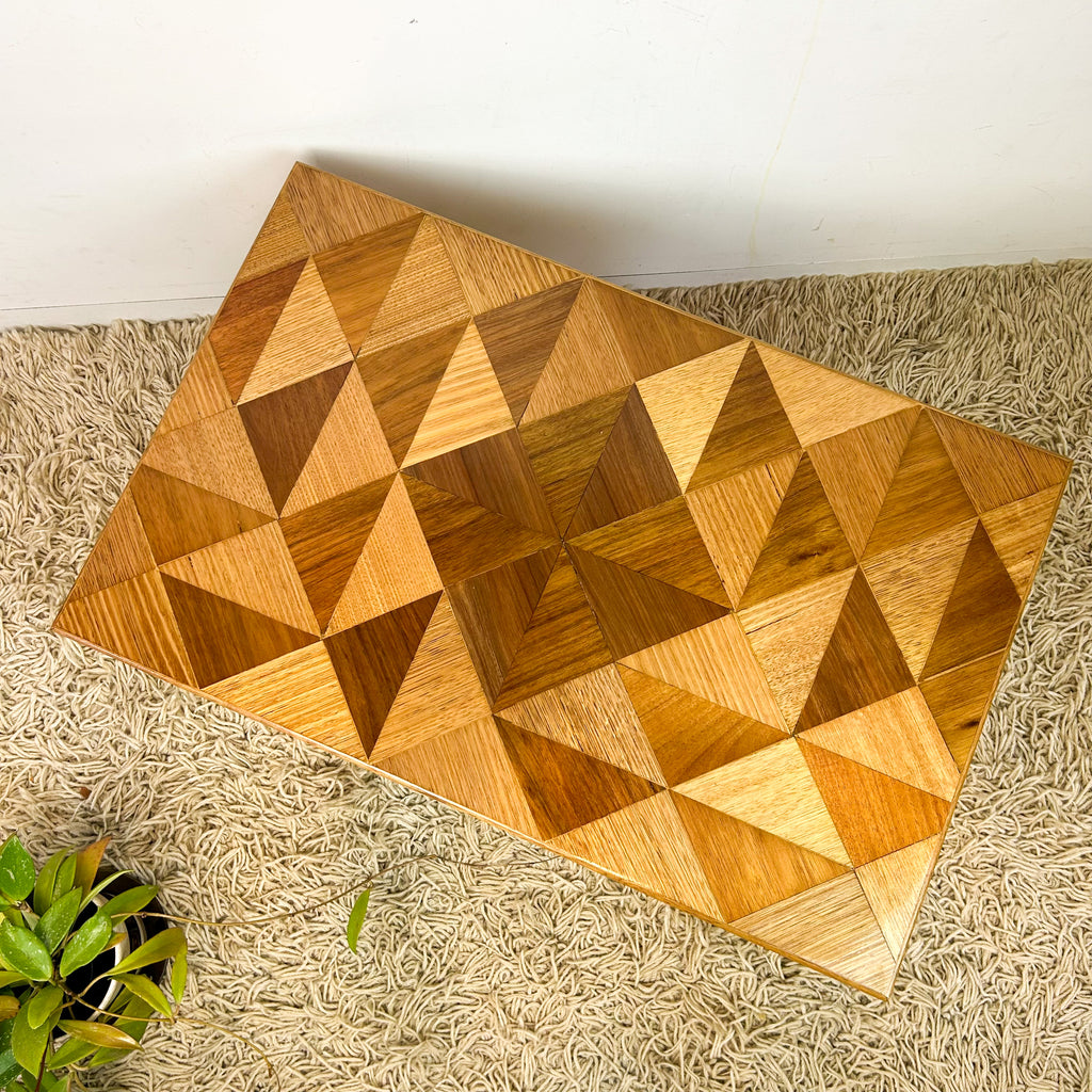 TIMBER INLAID COFFEE TABLE - HEY JUDE WORKSHOP • Vintage furniture & objects Melbourne