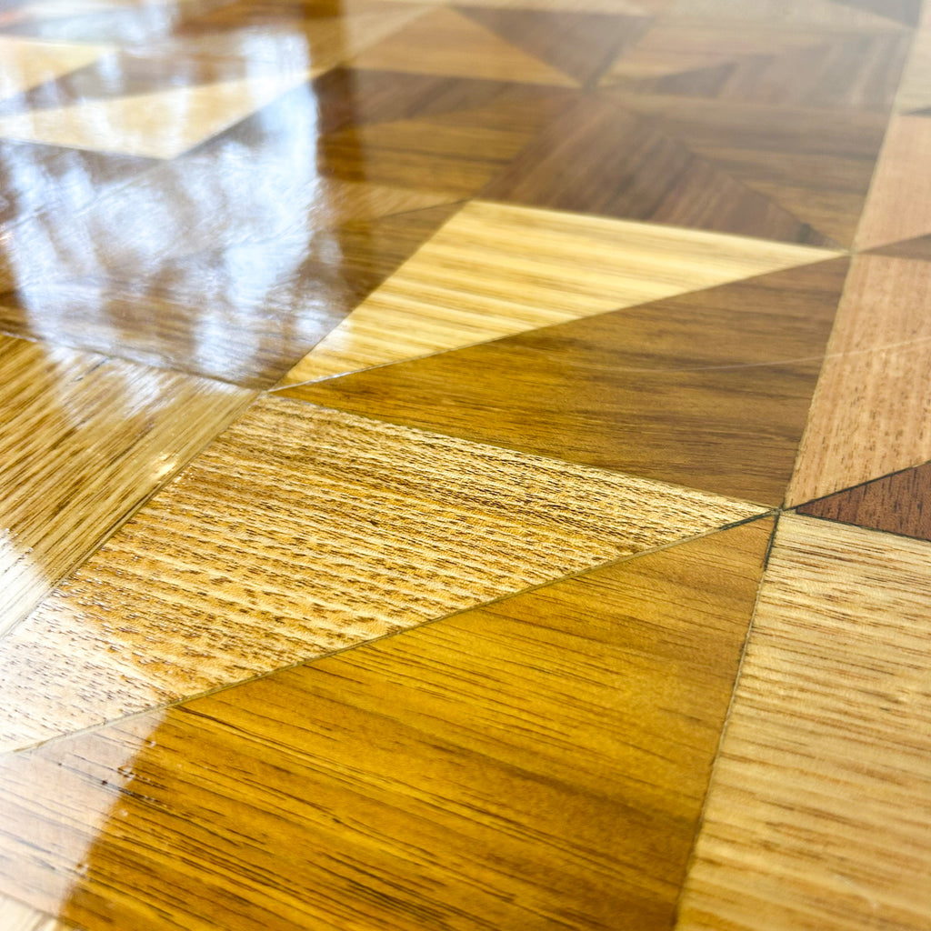 TIMBER INLAID COFFEE TABLE - HEY JUDE WORKSHOP • Vintage furniture & objects Melbourne