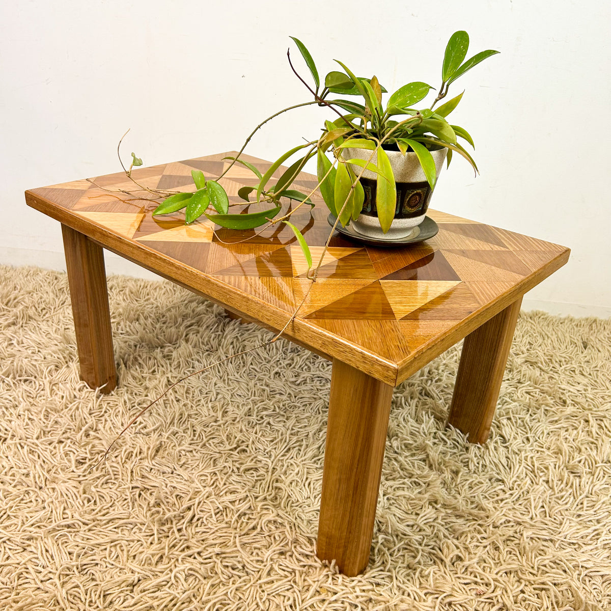 TIMBER INLAID COFFEE TABLE - HEY JUDE WORKSHOP • Vintage furniture & objects Melbourne