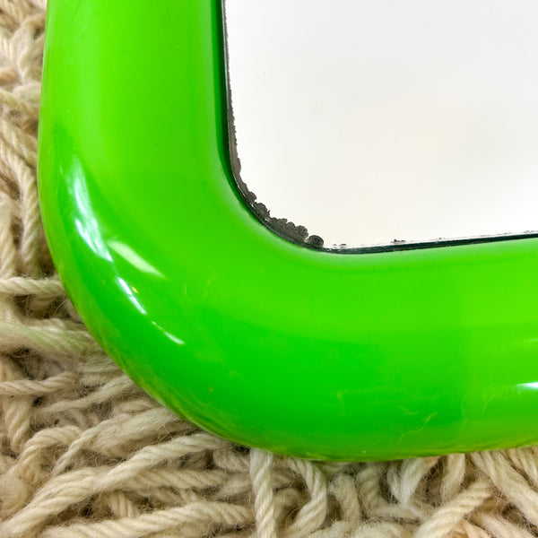 LIME GREEN PLASTIC WALL MIRROR