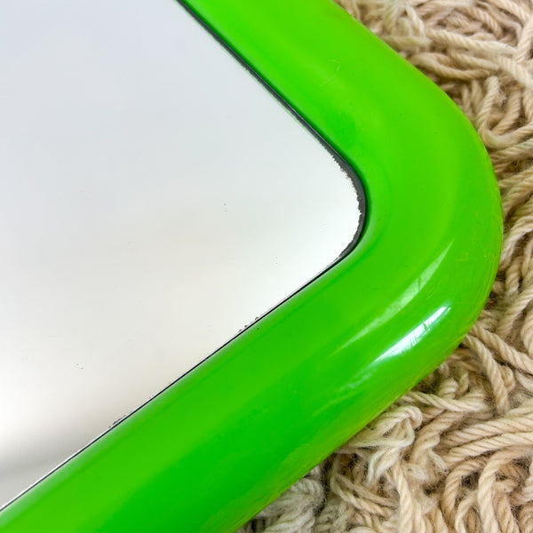LIME GREEN PLASTIC WALL MIRROR