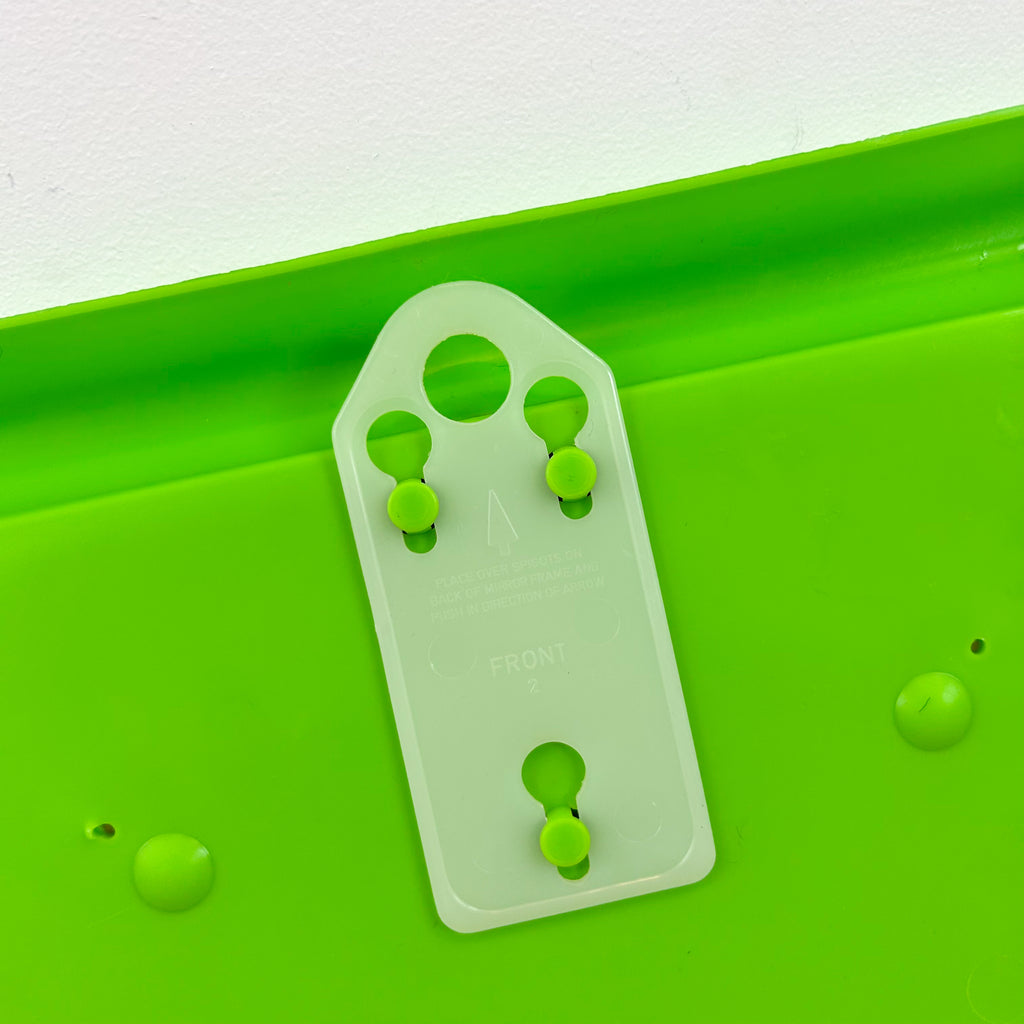 LIME GREEN PLASTIC WALL MIRROR