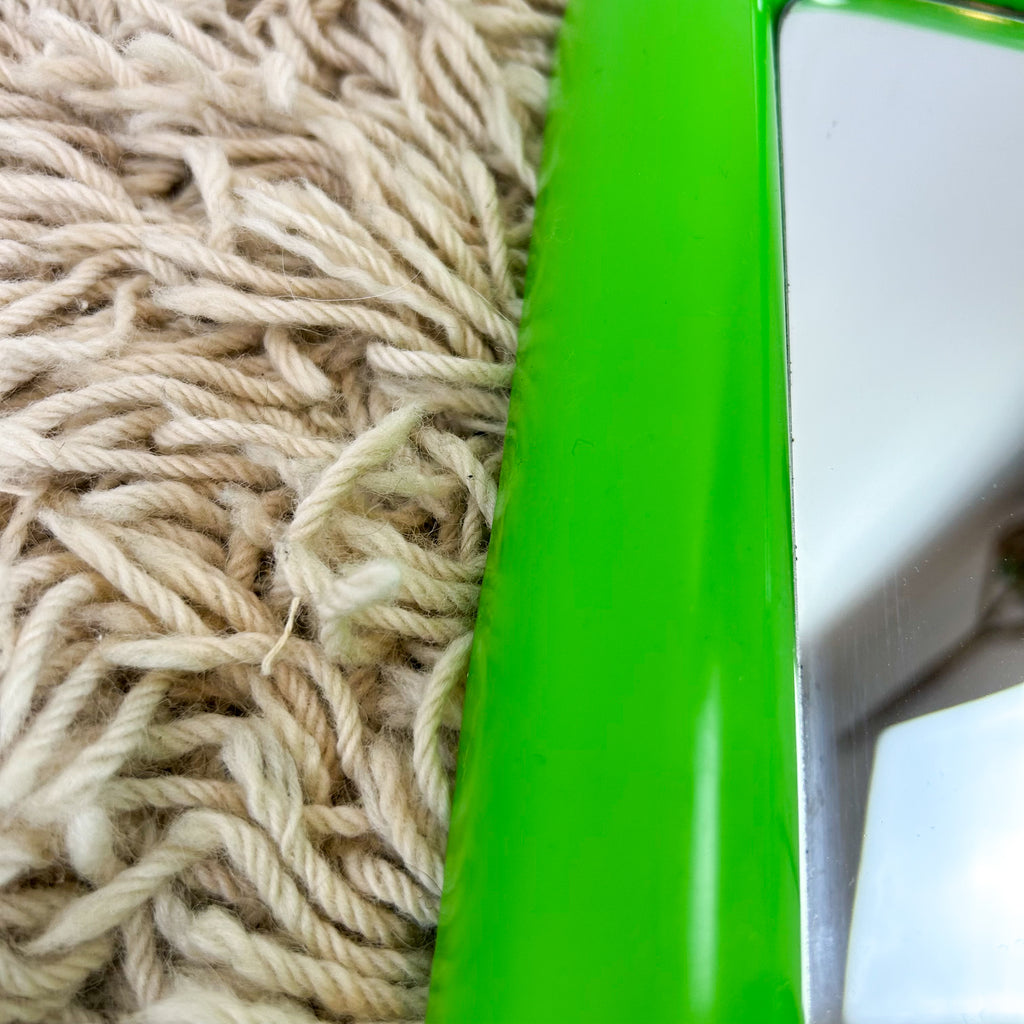 LIME GREEN PLASTIC WALL MIRROR