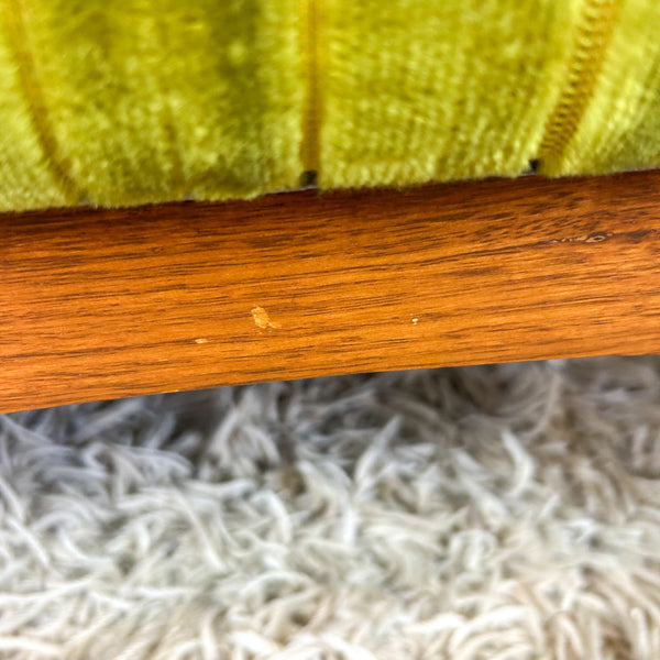 LIME GREEN VELOUR TWO SEATER SOFA