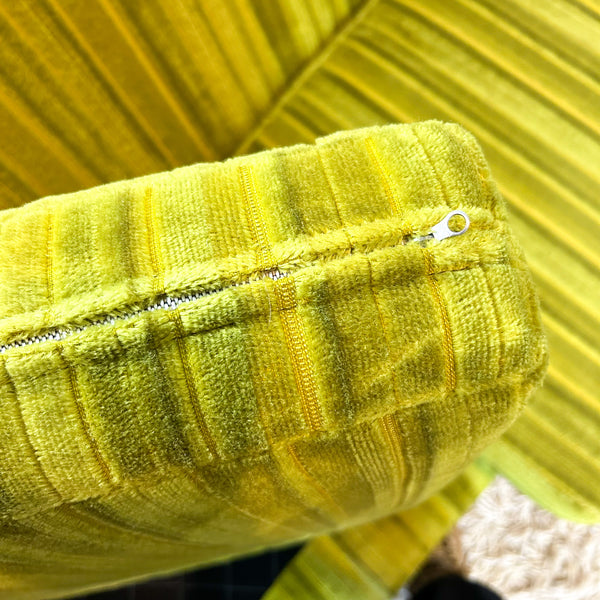 LIME GREEN VELOUR TWO SEATER SOFA