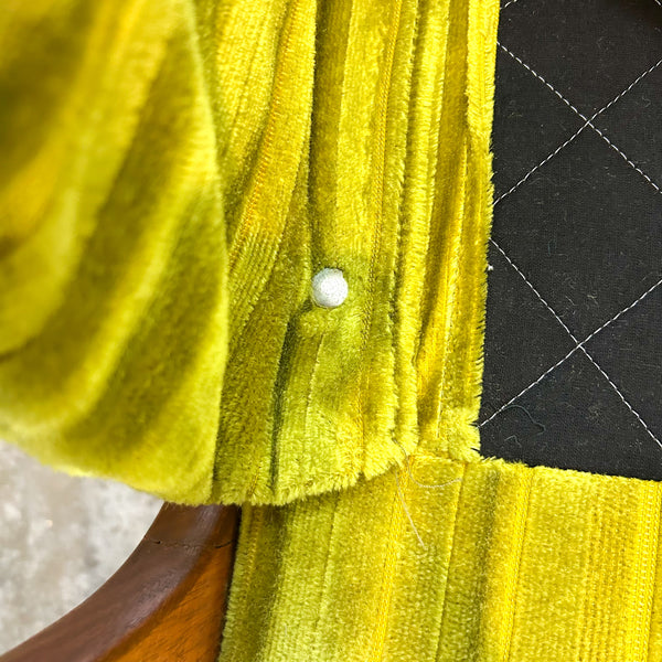 LIME GREEN VELOUR TWO SEATER SOFA