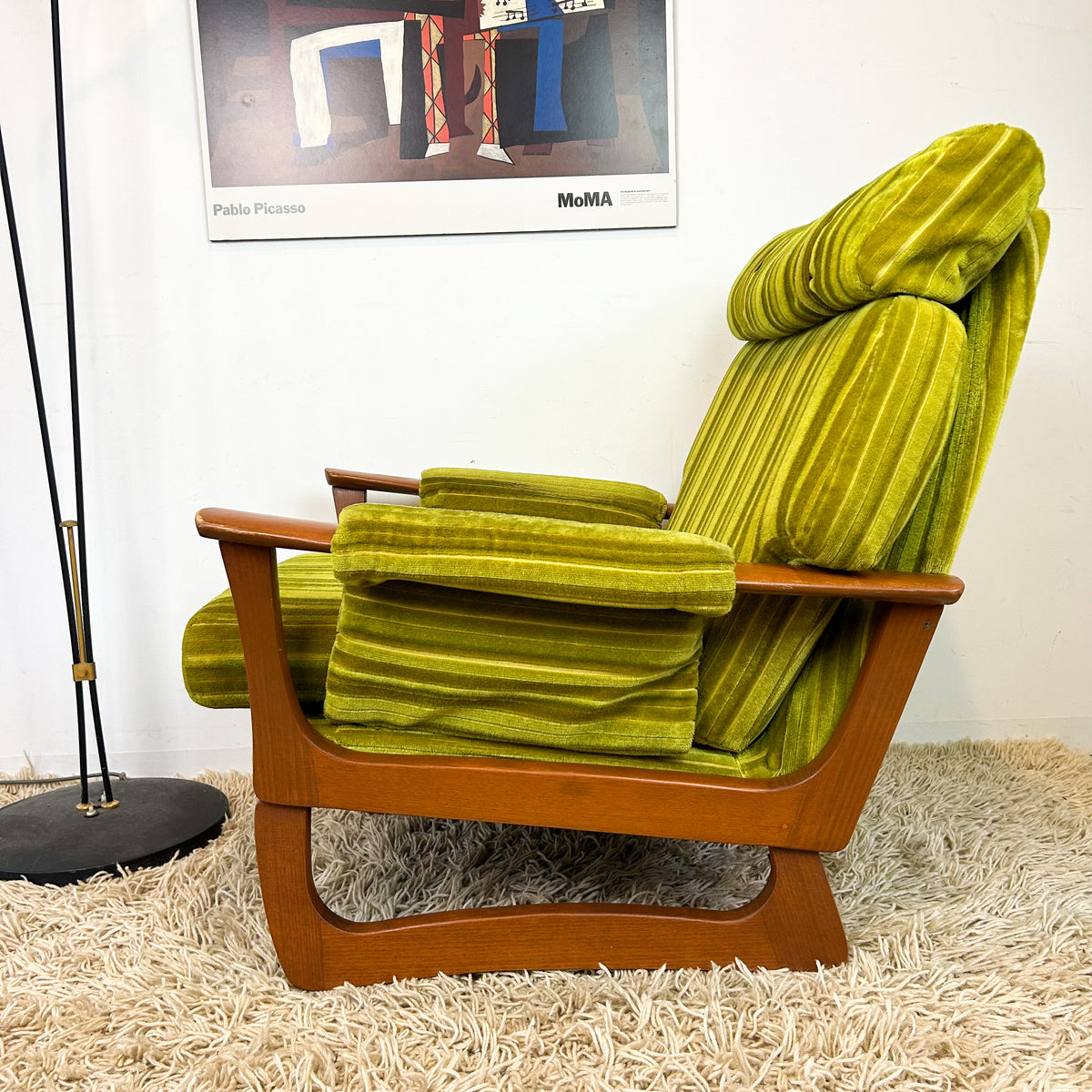 LIME GREEN VELOUR ARMCHAIR - HEY JUDE WORKSHOP • Vintage furniture & objects Melbourne