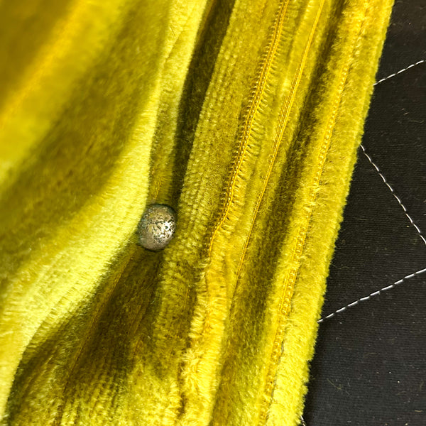 LIME GREEN VELOUR ARMCHAIR