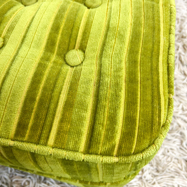 LIME GREEN VELOUR FOOTSTOOL