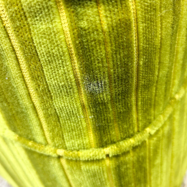 LIME GREEN VELOUR FOOTSTOOL