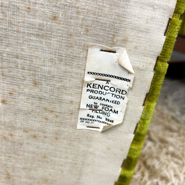 LIME GREEN VELOUR FOOTSTOOL
