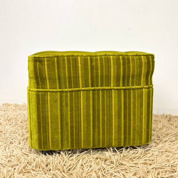 LIME GREEN VELOUR FOOTSTOOL