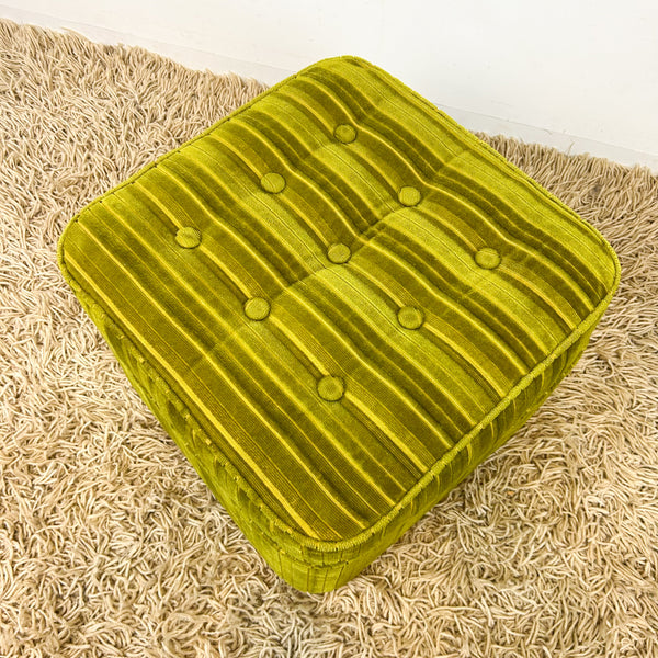 LIME GREEN VELOUR FOOTSTOOL