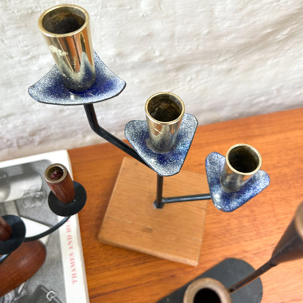 MID CENTURY CANDLE HOLDERS