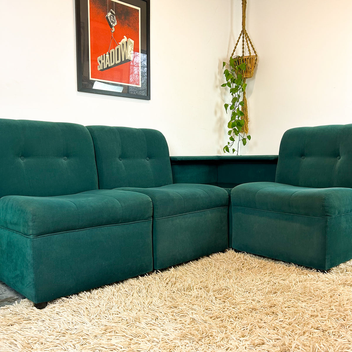MODULAR SOFA WITH CORNER COFFEE TABLE - HEY JUDE WORKSHOP • Vintage furniture & objects Melbourne