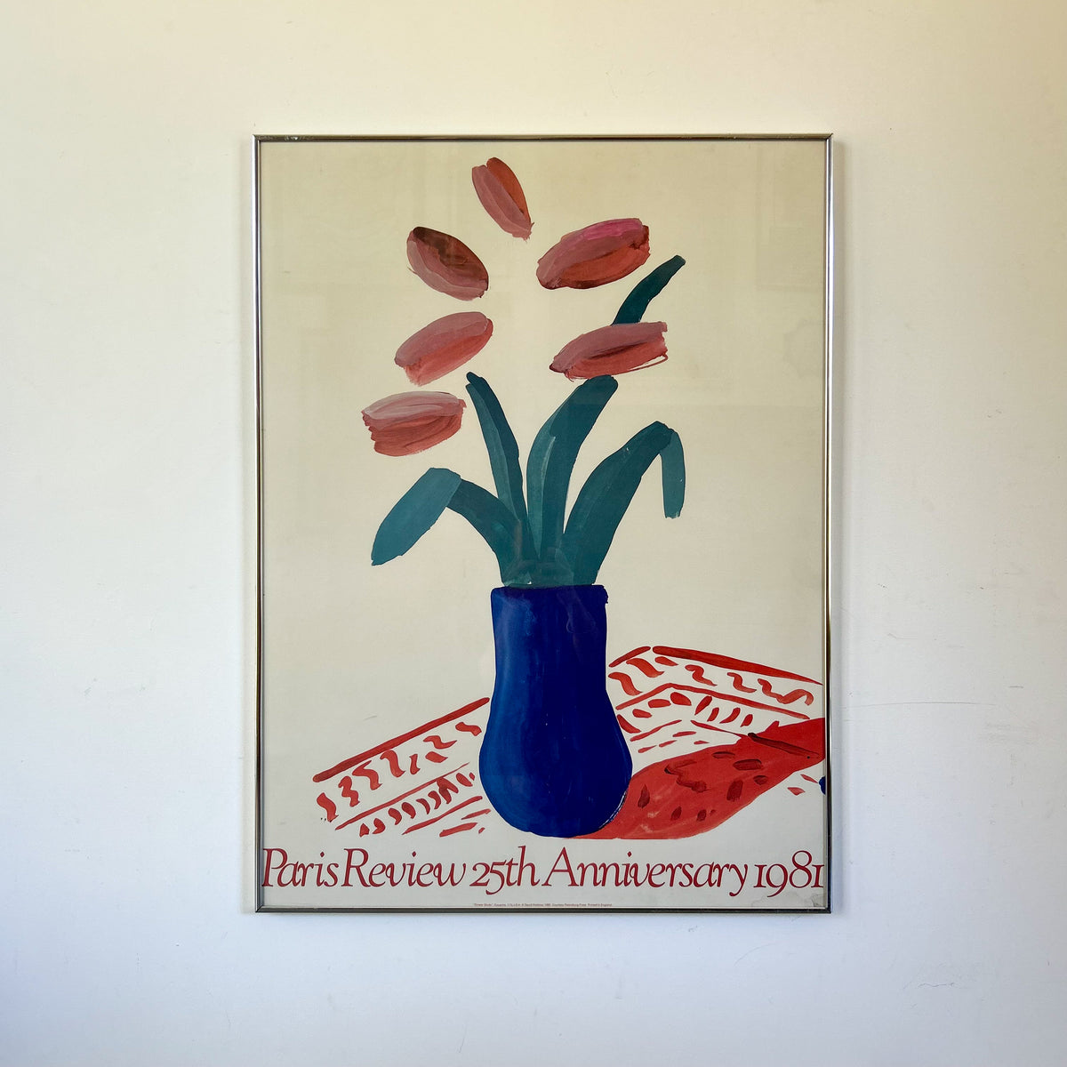 PARIS REVIEW 25TH ANNIVERSARY POSTER 1981 by DAVID HOCKNEY