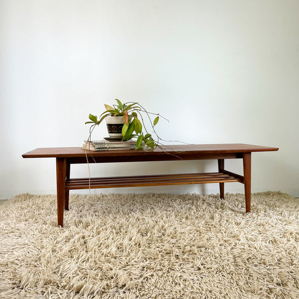 NOBLETT COFFEE TABLE WITH SLATTED MAGAZINE RACK